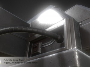 futuristic laser tower 3D 模型