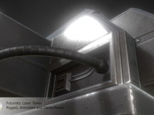 futuristic laser tower 3D Model