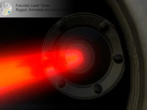 futuristic laser tower 3D Model