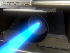 futuristic laser tower 3D 模型