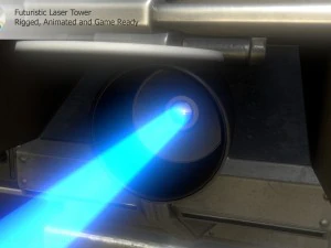 futuristic laser tower 3D Model