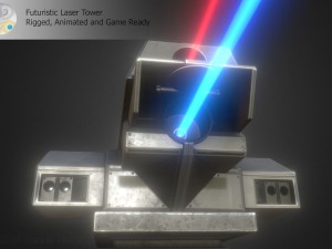 futuristic laser tower 3D 模型