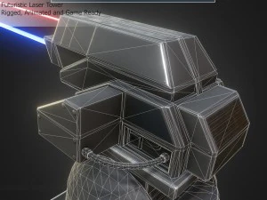 futuristic laser tower 3D Model