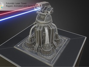 futuristic laser tower 3D 模型
