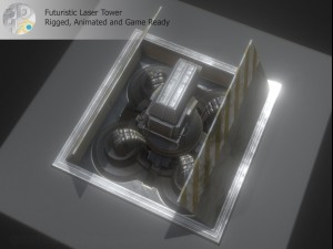 futuristic laser tower 3D 模型