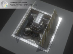 futuristic laser tower 3D Model