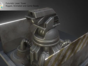 futuristic laser tower 3D Model