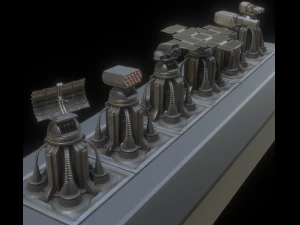 futuristic tower set 3D Model