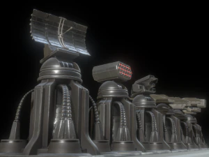futuristic tower set 3D Model