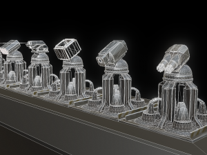 futuristic tower set 3D Модель