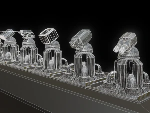 futuristic tower set 3D Model