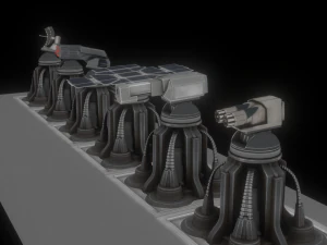 futuristic tower set 3D Model