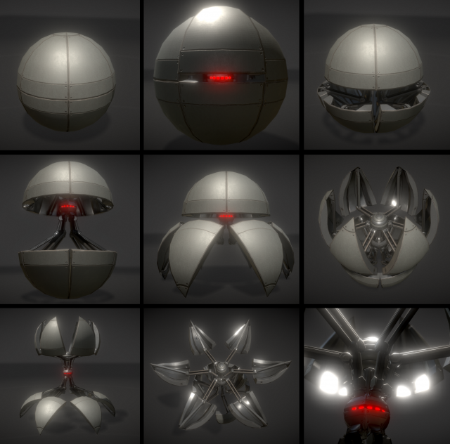 sphere bot with animations Modelo 3D .c4d .max .obj .3ds .fbx .stl .blend 