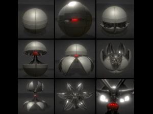 sphere bot with animations 3D Model