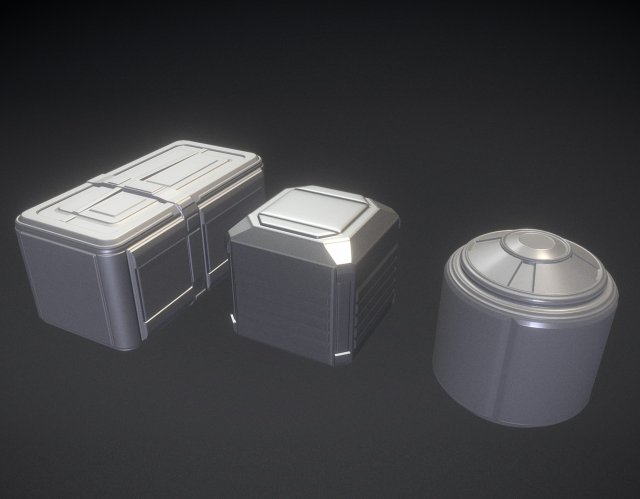 sci-fi props high poly version Model 3D .c4d .max .obj .3ds .fbx .stl .blend 