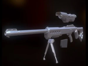 fucile da cecchino ksr-29 versione high poly Modello 3D