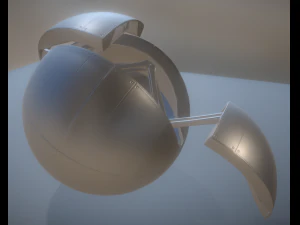 sphere bot high poly rigged and animated 3D Model