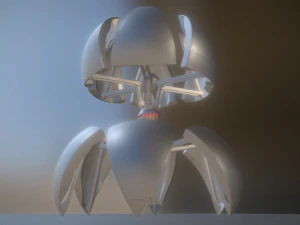 sphere bot high poly rigged and animated 3D Model
