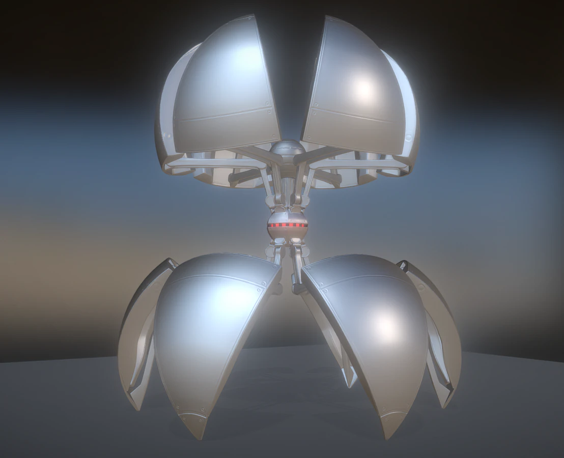 sphere bot high poly rigged and animated 3D Model .c4d .max .obj .3ds .fbx .stl .blend 