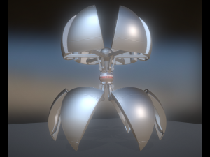 sphere bot high poly rigged and animated Model 3D