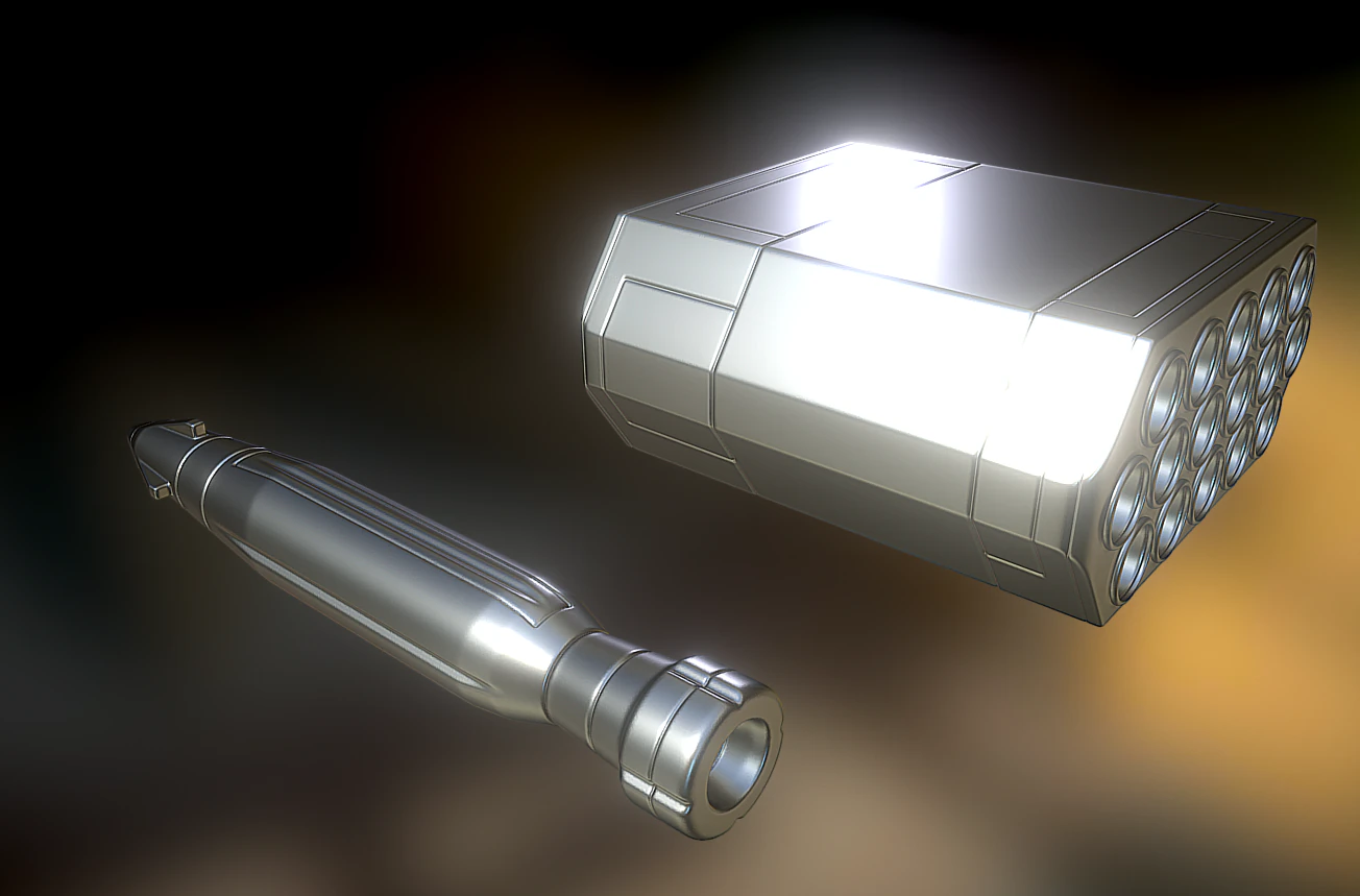 anti air rocket battery high poly 3D Model .c4d .max .obj .3ds .fbx .stl .blend