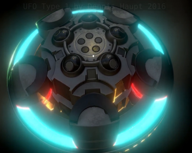 ufo type 1 animated and game ready 3D 模型 .c4d .max .obj .3ds .fbx .stl .blend 