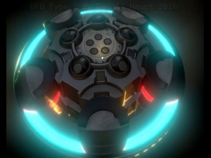 ufo type 1 animated and game ready 3D Model