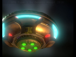 ufo type 1 animated and game ready 3D 模型