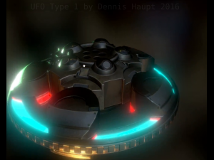 ufo type 1 animated and game ready 3D 模型