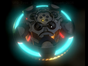 ufo type 1 animated and game ready 3D 模型