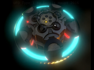 ufo type 1 animated and game ready 3D 模型