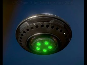 ufo type 3 animated and game ready 3D Model