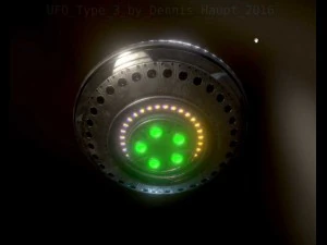 ufo type 3 animated and game ready 3D Model