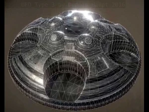 ufo type 3 animated and game ready 3D Model