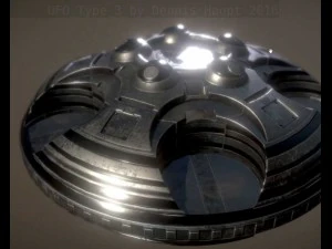 ufo type 3 animated and game ready 3D Model