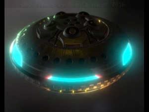 ufo type 5 animated and game ready Modèle 3D