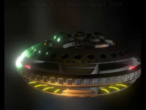 ufo type 5 animated and game ready Modelo 3D