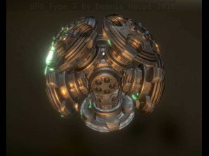 ufo type 7 animated and game ready 3D Model