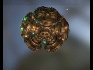 ufo type 7 animated and game ready 3D Model