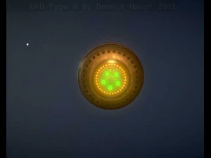 ufo type 8 animated and game ready 3D Model