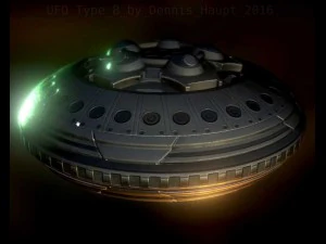 ufo type 8 animated and game ready 3D Model