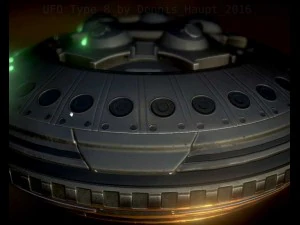 ufo type 8 animated and game ready 3D Model