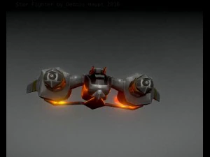 низькополюсний зірковий винищувач 3D Модель