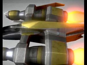 низькополюсний зірковий винищувач 3D Модель