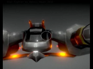 низькополюсний зірковий винищувач 3D Модель