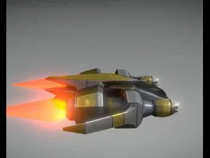 низькополюсний зірковий винищувач 3D Модель