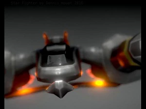 низькополюсний зірковий винищувач 3D Модель