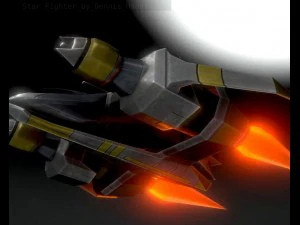 низькополюсний зірковий винищувач 3D Модель