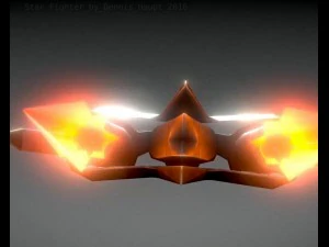 низькополюсний зірковий винищувач 3D Модель