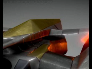 низькополюсний зірковий винищувач 3D Модель